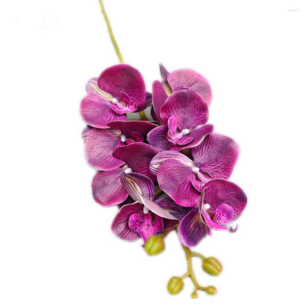 Декоративные цветы One Real Touch Butterfly Orchid Flower Branch Искусственный PU мотылек Phalaenopsis 8 головок для свадьбы Центральные цветочные