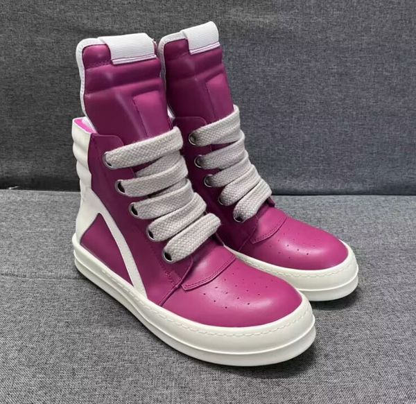 Scarpe da uomo firmate da donna Stivali Moda Stringate Stivali alti cuciti in vera pelle di tela Show Party Park Leisure Sports Martin Boots 35-46