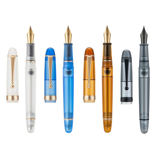 Перьевые ручки Asvine V126 Вакуумная ручка EFFM Nib Красивый прозрачный коричневый матовый синий белый акриловый подарочный набор для письма 230627