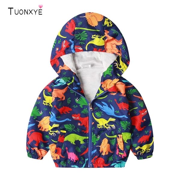 T-shirt TUONXYE 2 7 anni Autunno Giacca per bambini Bambini Cappotto con cappuccio Ragazzi Capispalla Abbigliamento Primavera Giacca a vento Bambino Carino Dinosauro 230627