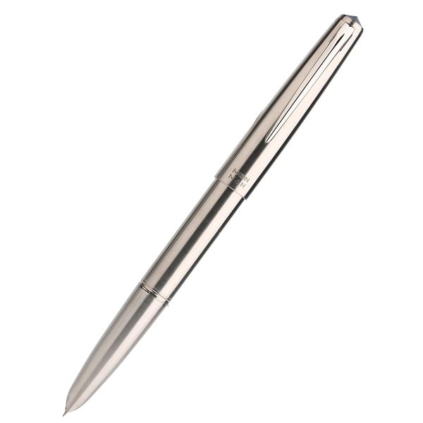 Pens Moonman TI200 METAL FONTAIN PEN ALEGGIO TITANIUM Dimensioni fine / 14k oro 0,5 mm con convertitore Smooth Office Business Writing Ink Penna