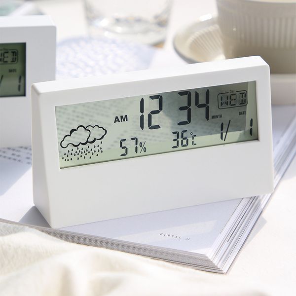 Digitales Thermometer-Hygrometer mit Wecker, raumkalibriertes Feuchtigkeitsmessgerät, Temperatur- und Feuchtigkeitsmonitor, Anzeige, Sensor, LCD-Display