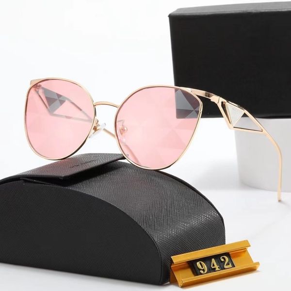 Óculos de sol de luxo top designer de lentes polaroid óculos masculinos óculos sênior para mulheres armação de óculos vintage metal óculos de sol com caixa 942