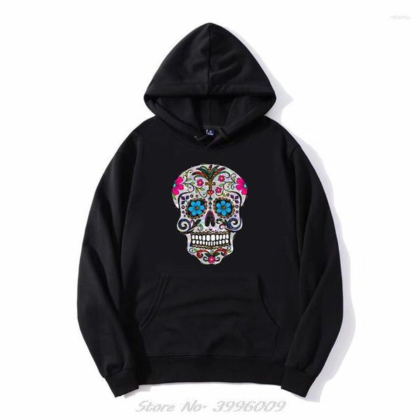 Herren Hoodies Paillettendruck Sugar Skulls Damen Manga Gothic Hoodie Herren Oversize Sweatshirts Zip Up Pullover Kapuzenjacke Streetwear