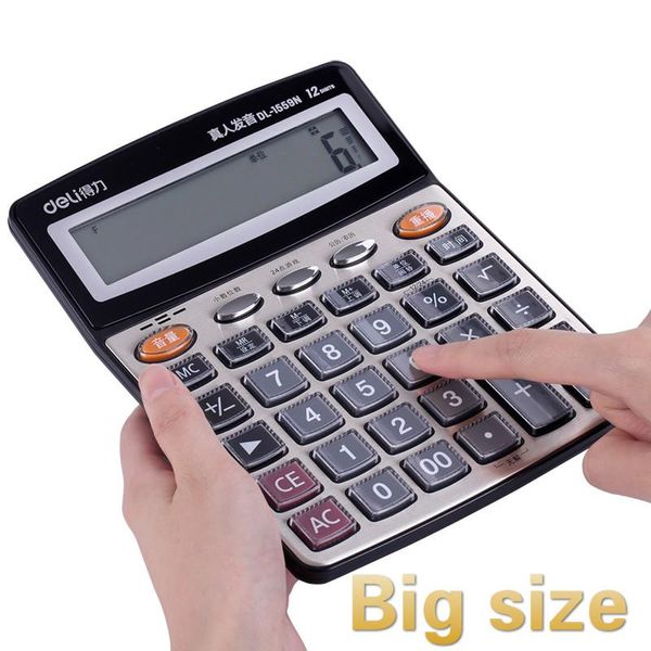 Calculadoras grandes calculadores financeiros do escritório de escritórios Human Office Crystal Big Button Screen Calculator Finance Calculadoras Small Calculator