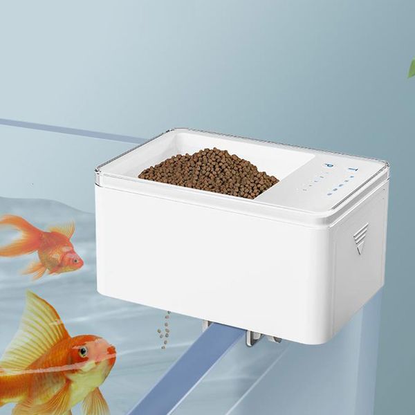 Alimentatore LED Acquario Serbatoio per pesci digitale 500ml Automatico intelligente con timer Distributore di cibo per alimenti per animali domestici 230627