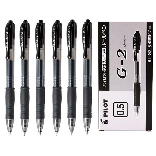 Stifte 12pcs/Box Pilot BLG2 Einziehbarer Gel -Tintenstift -Set 0,38 mm 05 mm 07mm Tipp Roller Ball Stifte Komfort Grip School Supplies Pilotstift