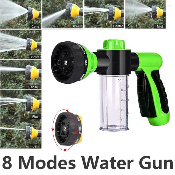 Bewässerungsgeräte 8 Modi Wasserpistole Schlauchdüse Autowaschanlage Gartenstrahlspray Hochdrucksprinkler Schaumlanze Autos Reinigungswerkzeug