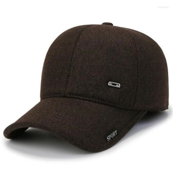 Berretti a sfera Cappellino snapback 2023 Inverno da uomo Warm Plus Cashmere Addensare Baseball Paraorecchie a prova di freddo Cappelli per uomo Sport termici