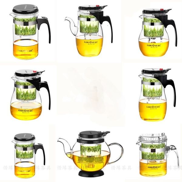 Garrafas de água Vários Kamjove Glass Kungfu Teapot PiaoYi Bei Convenient Teacup Tea Set Press AUTOOPEN Art Cup 230627