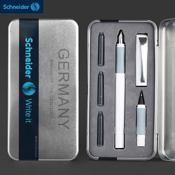 Ручки Schneider Fountain Pen + Ballpoint Pen Set BK600 Iridium Nib Студенческая практика каллиграфия бизнес -каллиграфия каллиграфия каллиграфия фирменная подарочная коробка