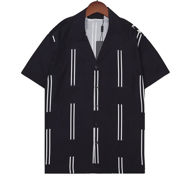 Designers Letter D Lapel Shirts Masculino Designer Striped Print T-shirts Feminino Casual Regular Polos Luxo Verão Negócios Patchwork Tee