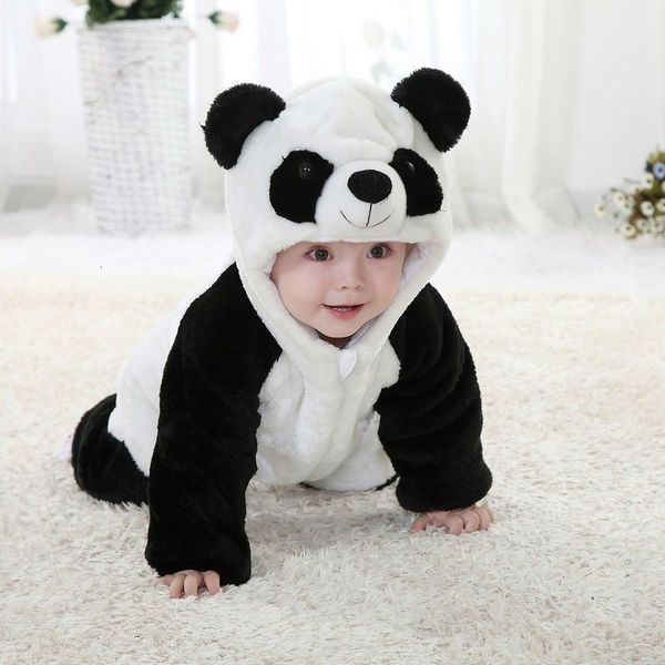 Macacão Animal Bonito Panda Macacão Manga Longa Algodão Nascido Macacão Bebê Desenho Desenhos Animados Roupas Roupas 230628