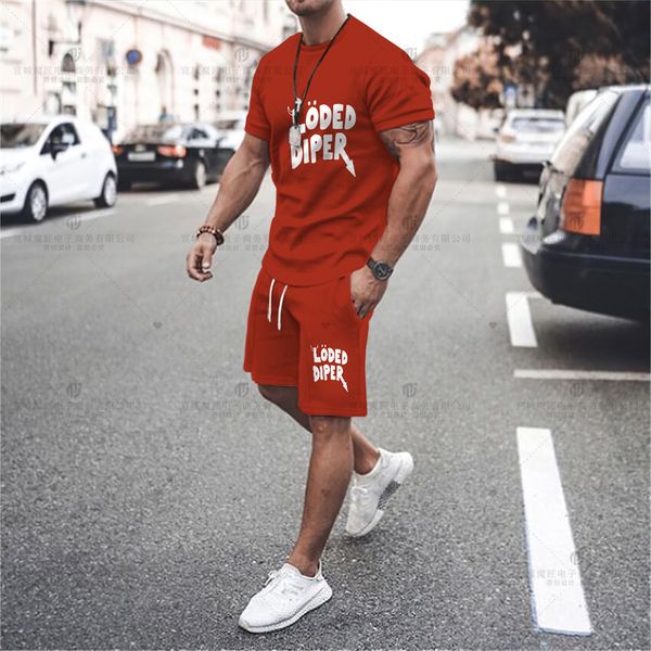 Mens Tracksuits Moda Roupas Camisa LODED DIPER DIÁRIO DE UM WIMPY KID Shorts TShirt Marca Verão Casual Sports Beach Set 230627