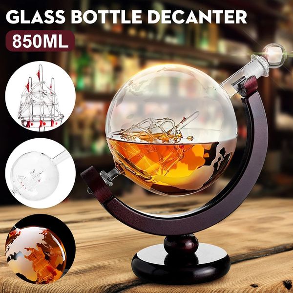 Bar Tools Whisky Globe Decanter 28 Once Etched World Set per Liquore Bourbon Vodka in confezione regalo Premium Home Acce 230627