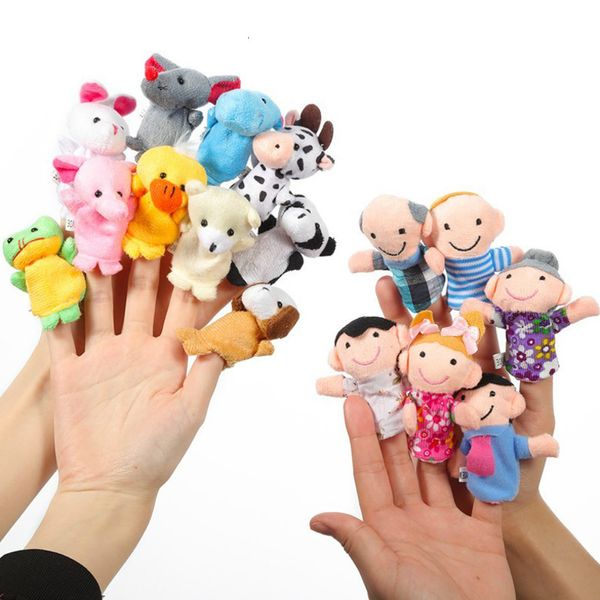 Puppen Cartoon Tier Familie Fingerpuppe Weiche Plüschtiere Rollenspiel Erzählen Geschichte Stoffpuppe Lernspielzeug Für Kinder Geschenk 230627