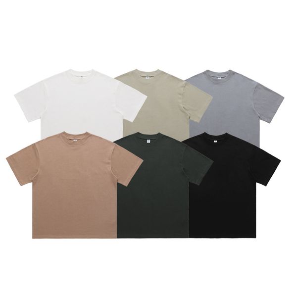 Men T-shirt Designer Men T Shirt Casual solto em torno do pescoço manga curta t-shirt 100% algodão puro cor sólida t camisa solta meia manga tops para frete grátis