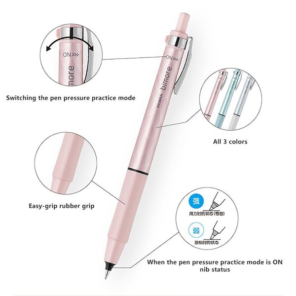 Pens Japon Kırtasiye Zebra Sınırlı Ofis Aksesuarları Uygulama hat Kelime Çıkartmaları JJ114 Jel Pen Dualmode Elastik Nib