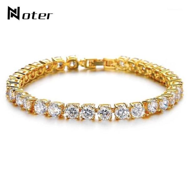 Noter Tenis Bilezikler Erkek Erkek Mikro Kristal Bilezik Erkek El Takı Charm Altın SilverColor Zincir Bağlantı Braclet Armband17950074