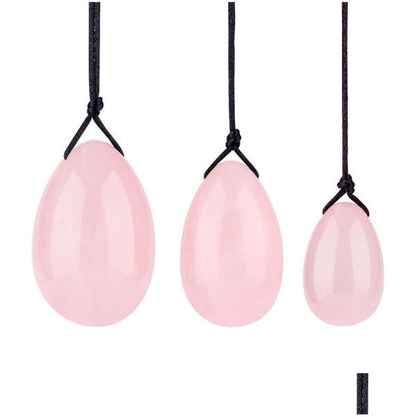 Massaggi Pietre Rocce 3 Pz/set Pietra di Giada Naturale Yoni Uovo Chakra di Cristallo Guarigione Yoga Kegel Esercizio Uova Per Allenare Pc Muscoli Pei Dhabw