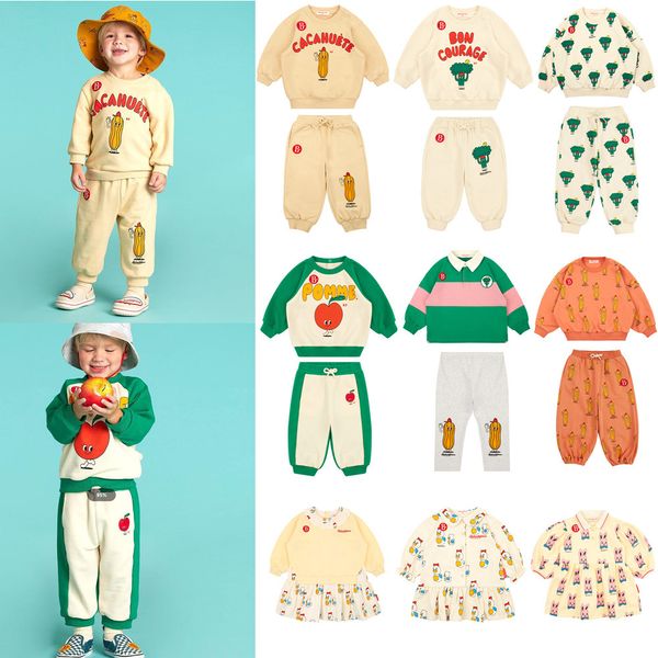 Conjuntos de roupas Bebe coreano suéteres de bebê primavera marca criança menina menino moletons conjunto de calças desenhos animados crianças moletons casuais roupas 230628