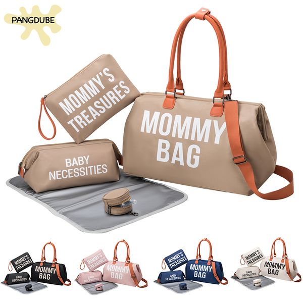 Sacos de Fraldas PANGDUBE 5pcsset Mochila para Mamãe com Mudador Portátil Mochila de Bebê para Mamães Pacotes de Maternidade Múmia 230628