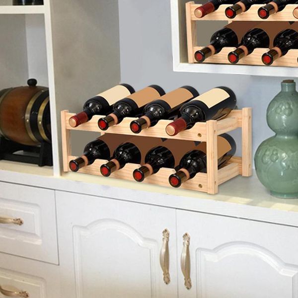 Racks de vinho de mesa Rack de vinho para uso doméstico de madeira Clássico 8 Garrafas Suporte de vinho Suporte de madeira para armazenamento de garrafas de vinho Barra Exibição Prateleira Suporte para bebidas 230627