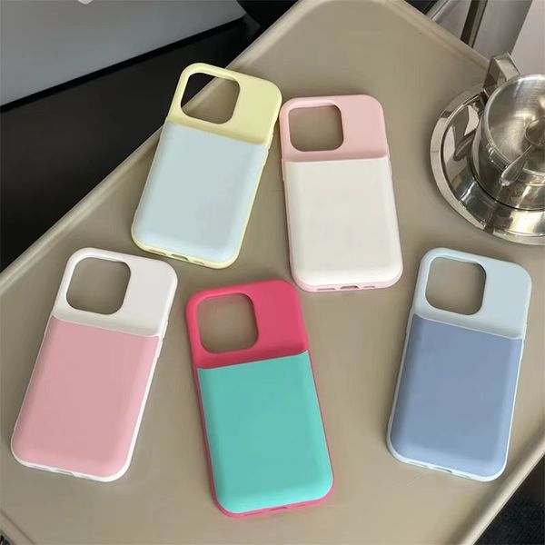 Top designer Macaron Custodia tinta unita iPhone 13 14 Pro Max 12 Mini 11 Xs XR X 8 7 Plus Cover posteriore stampata Custodia protettiva Deluxe a copertura totale