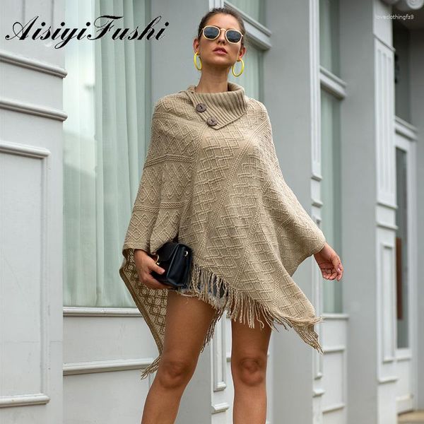 Frauen Pullover Herbst Winter Gestrickte Mantel Pullover Frauen Lose Warme Quaste Schal Stricken Frau Pullover