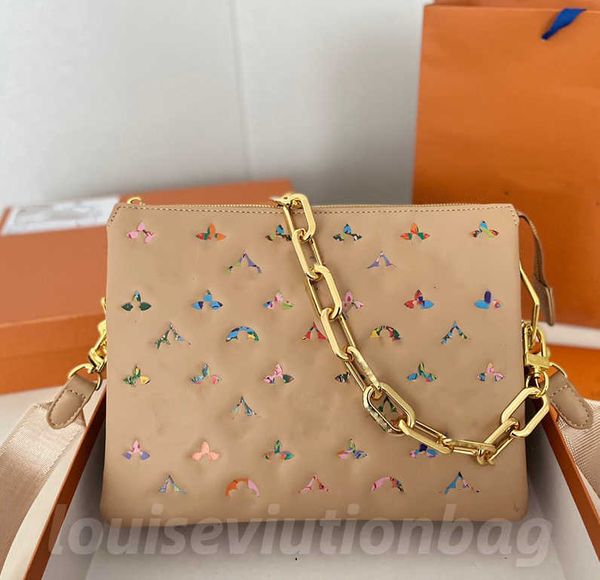 pochette di lusso di qualità COUSSIN M57790 Borsa in pelle Borsa da uomo tote crossbody Borse firmate moda MM Portafoglio goffrato Borsa a tracolla con catena d'oro 103097