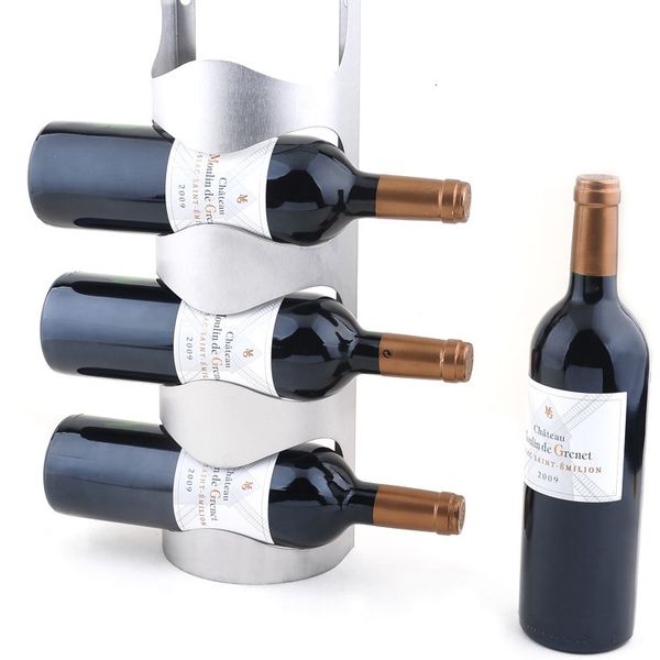 Portabottiglie da tavolo 1PC Portabottiglie da parete in acciaio inossidabile a 3 o 4 fori Portabottiglie per vino da parete per uso domestico con viti KJ 3002 230627