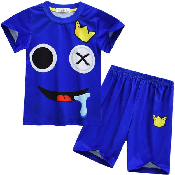 2023 Novo jogo Roblox Rainbow Friend Clothing Conjunto de manga curta infantil roupas para meninos conjuntos de treino