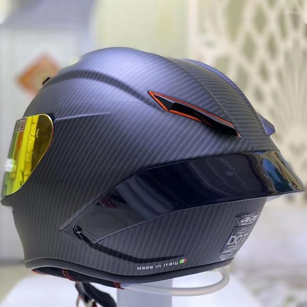 Caschi motociclisti Casco Full Face Grey Rosso Fibra Glass Racing con spoiler di coda grande