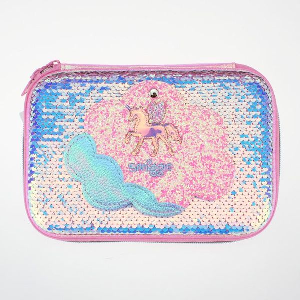 Sacchetti Smiggle Kawaii Case a matita paillettes Unicorn Nakeup Mirror Pen Box per le forniture per ragazze Office adorabile Plus Luxury Cosmetic Bag