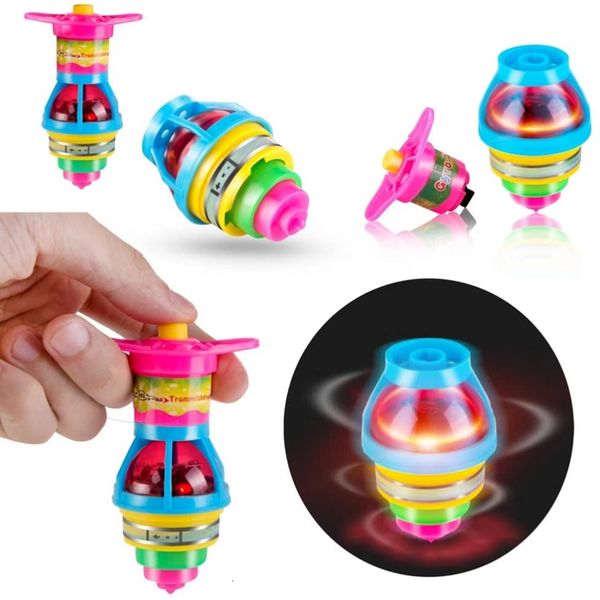 Spinning Top 1Pcs Spinning Top Flash Luminous Spinning Tops Brinquedo Colorido Top Ejection Toy Piscando Led Giroscópio Crianças Brinquedos Clássicos 230627