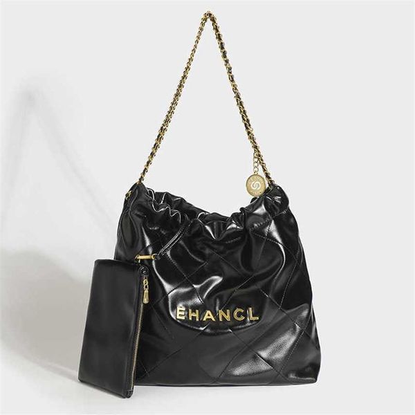 Новая женская сумка Lingge Chain Tote Bag Fashion Solid Water Buckte Buck Sack Один плечевой сумка подмышки 50%.
