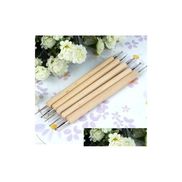 Dotting Tools Wooden Pen Tool 5 Sizes Set Nail Art Dot Kd1 Drop Delivery Health Beauty Salon Dhswx