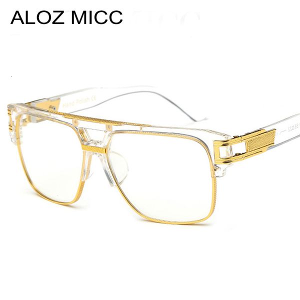 Armação de óculos ALOZ MICC Marca Moda Feminina Óculos Vintage Homens Grandes Lentes Transparentes Armações Acetato Q15 230628