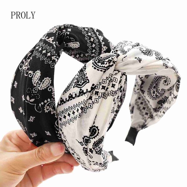 Bandanas proly New Fashion Women Women Accessori per capelli Bohemia Flower Baschette a croce centrale Caspaia casual fascia a fascia adulta all'ingrosso x0628