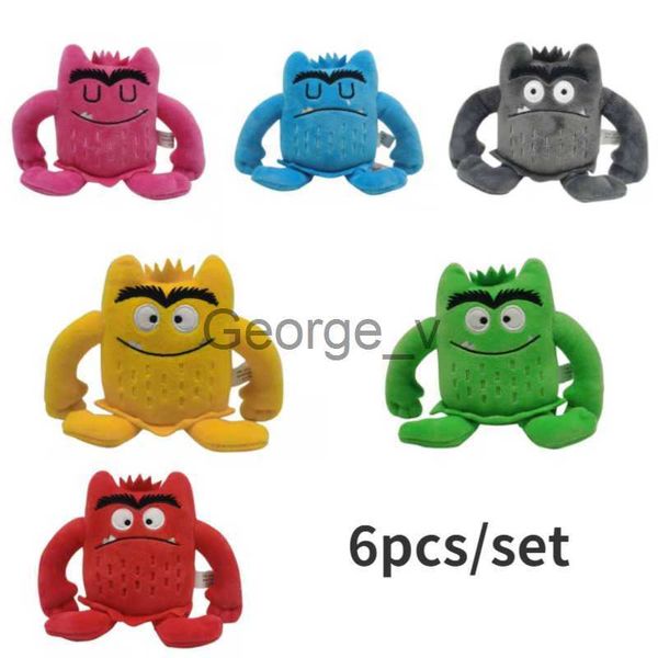 Gefüllte Plüschtiere 6pcsset 6 Farben Kawaii The Color Monster Plüschpuppe Kinder Monster Color Emotion Plushie Stofftier für Kinder Geburtstagsgeschenke J230628