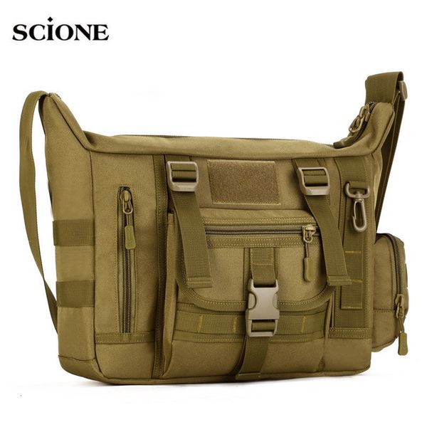 Mochilas Mochilas Táticas de 14 Polegadas Bolsas Militares Masculinas Documentos A4 Molle Messenger Esportivas Bolsas Crosscody Bolsas de Ombro para Laptop XA458WA 230627