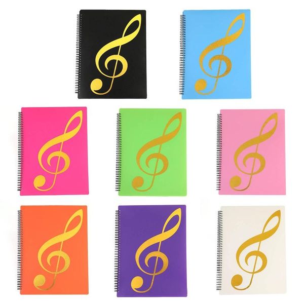 Cartella A4 Binder Music Specing Music Cartella File a spirale Filetto 40 pagine per donne Ufficio della scuola studentesca Home 3xue