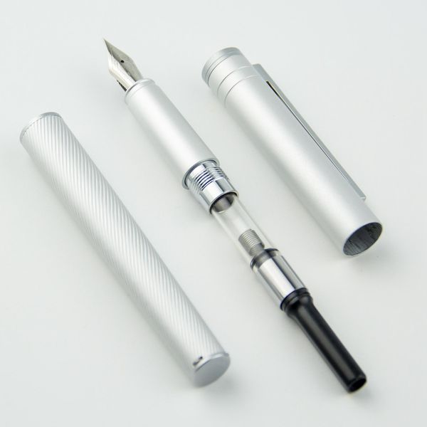 Ручки Hongdian H1 Fountain Pen Алюминиевый сплав EF F NIBS Письменные офисные ручки металлические серебряные подарки для друга