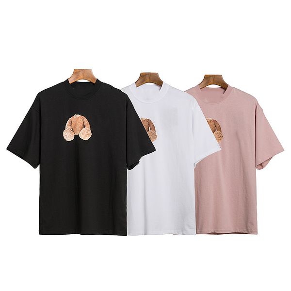 Homens camisetas 2023 Palm Angel PA Top Verão Solto T-shirt Little Bear Imprimir Moda Casual Camisa Roupas de Luxo Rua e Mulheres Unissex Casal Algodão