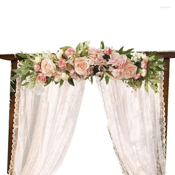 Flores decorativas arco de casamento guirlanda floral para arranjos de rosas artificiais festa sinal de cerimônia de boas-vindas e cenário de recepção