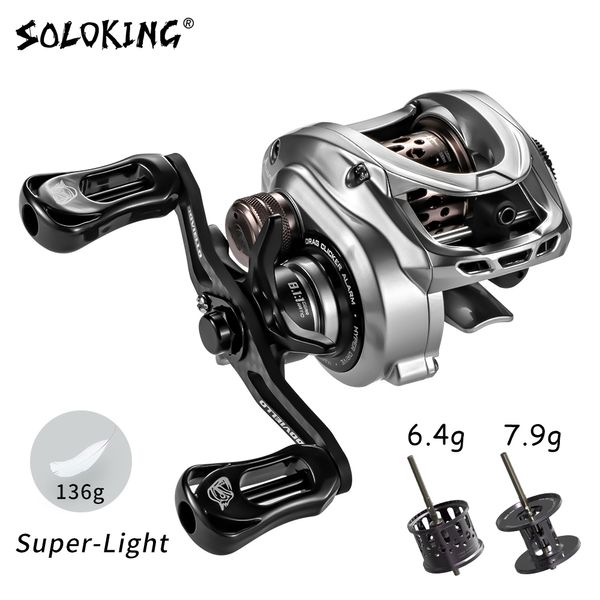 Bobinas de arremesso SOLOKING Acura 136g Ultra Light Baitcasting Reel BFS Baitcasting Fishing Reel 7.1/8.1 Relação de transmissão 111BB 4KG Power Baitcaster 230627