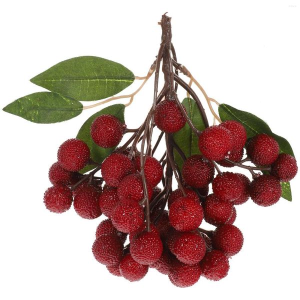 Fiori decorativi Spiedini di frutta simulati Corda finta Modello Bayberry Po Prop Lychee Simulazione Decorazioni botaniche artificiali in plastica