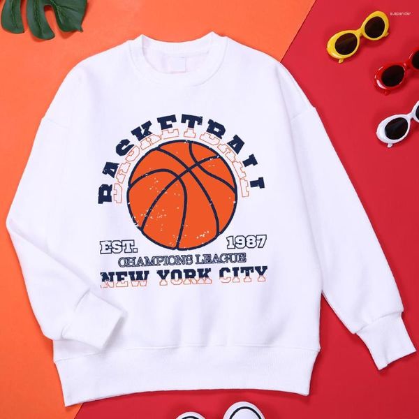 Felpe con cappuccio da uomo Gioco di pallacanestro Felpa con cappuccio da uomo York City Semplicità classica Streetwear Tuta oversize tascabile Abbigliamento grafico confortevole