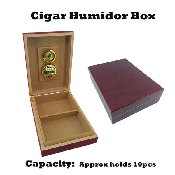 Mini palissandro modello cedro sigaro Humidor custodia sigari scatola di immagazzinaggio 10 pezzi tenere goccia nave umidificatore igrometro regalo presa di fabbrica