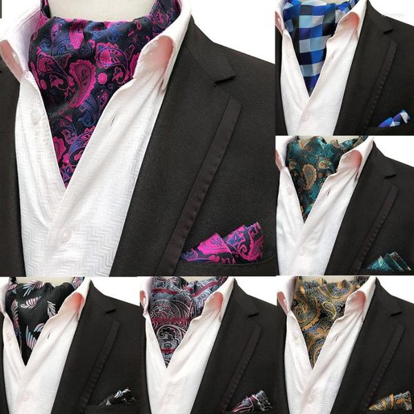 Fliegen GUSLESON Mode Marke Männer Taschentuch Krawatte Ascot Set Paisley Muster Luxus Herren Krawatte Hochzeit Bowtie Einstecktuch